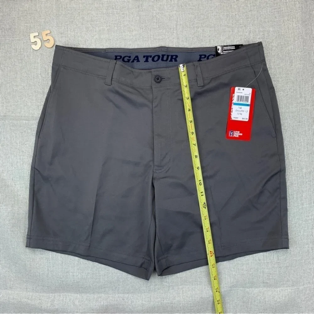 PGA TOUR Mens 7 Flat-Front Golf Short 36
